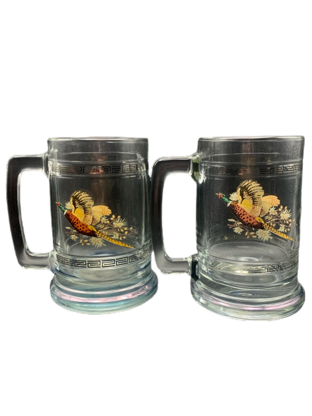 Vintage Princess House Pheasant Bird D Handle Mug Beer Lot of 2 Heavy Colonial